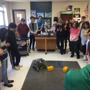 The Jaybots presented to the Chemistry classes at John Jay High School