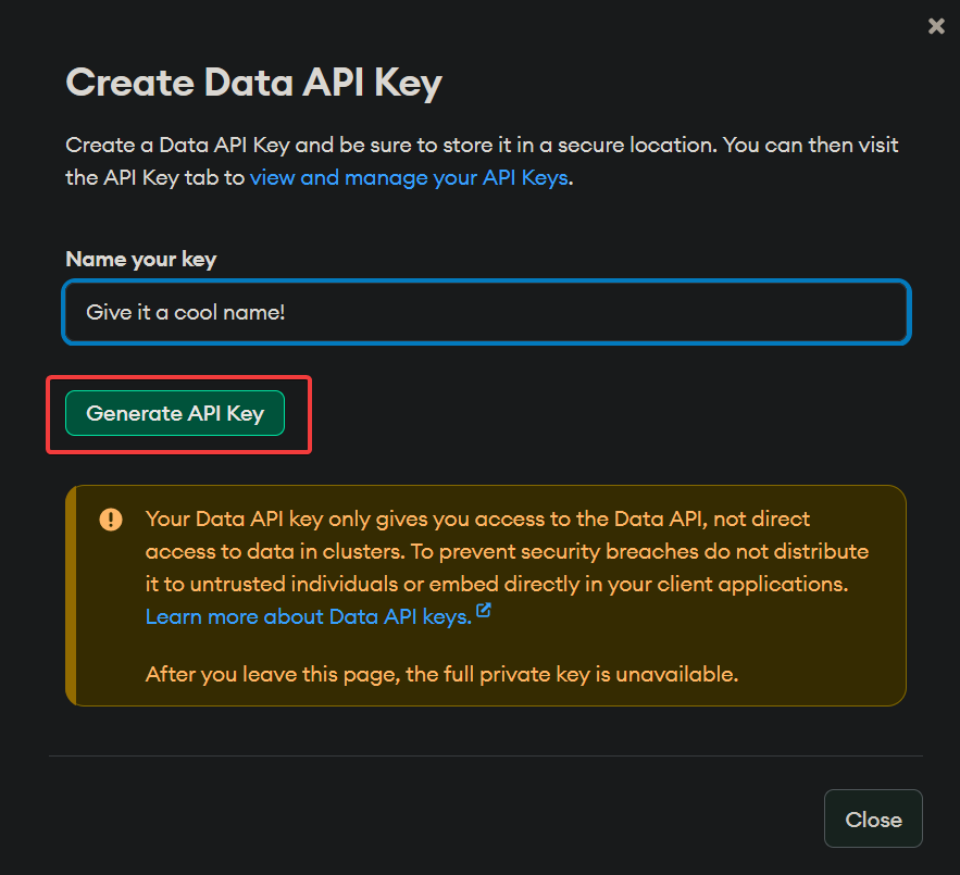 How to get API key (step 2)